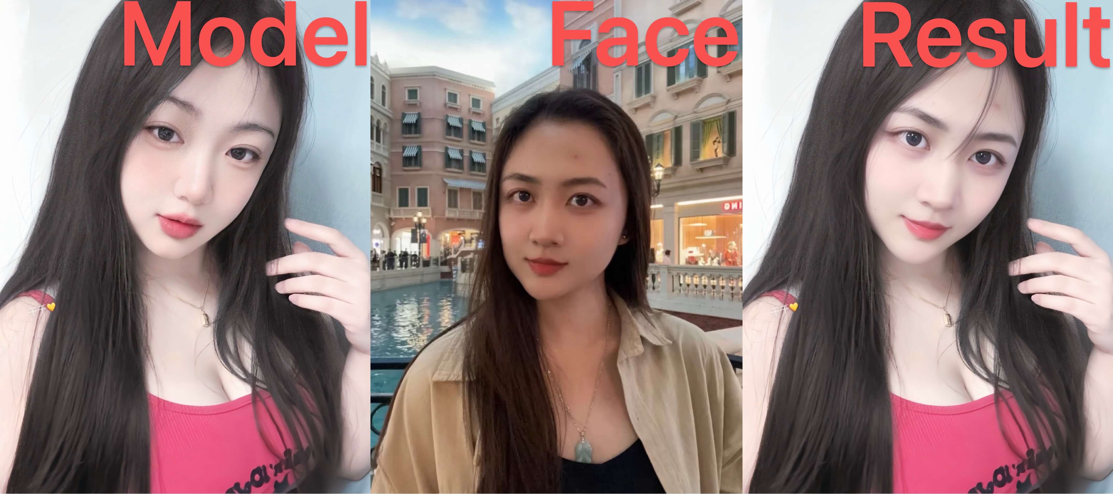 Free AI face swap before and after result