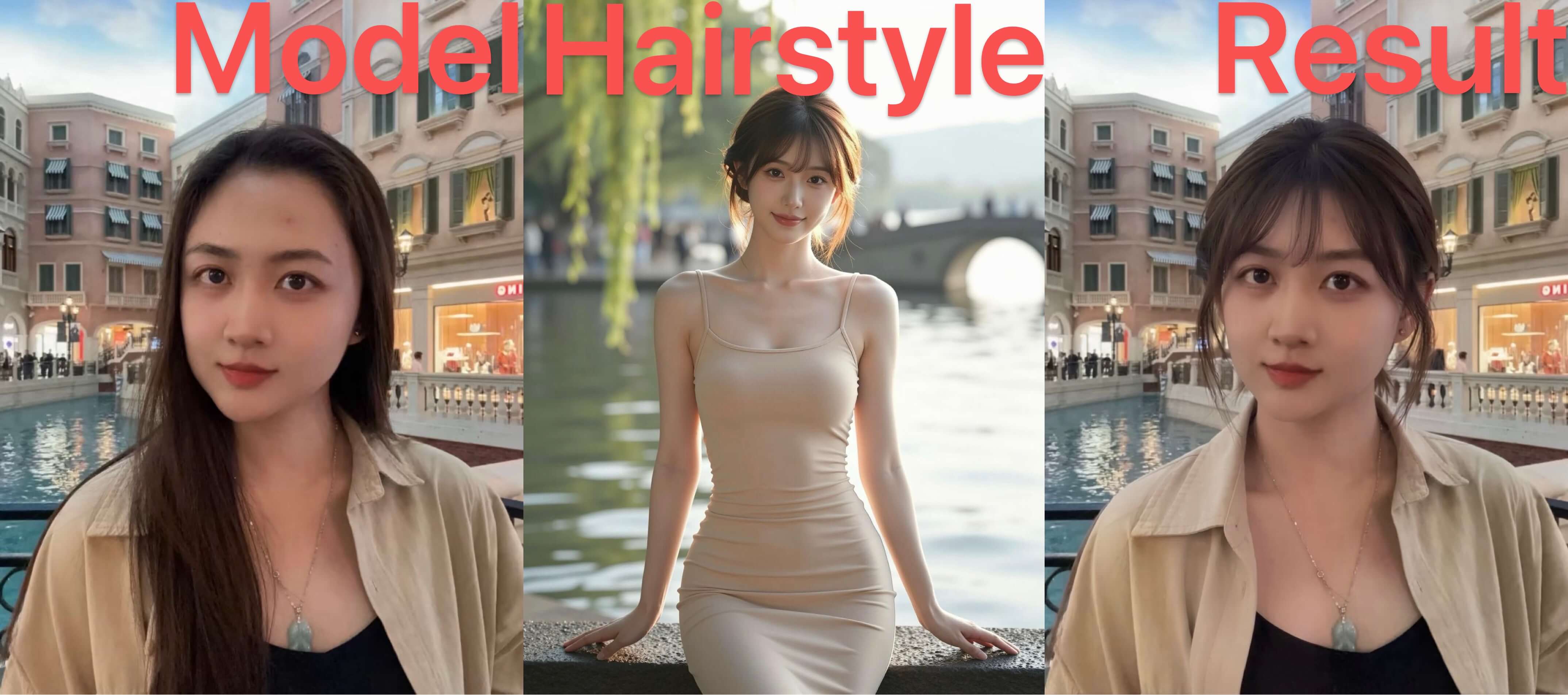 AI hairstyle swap haircut change result